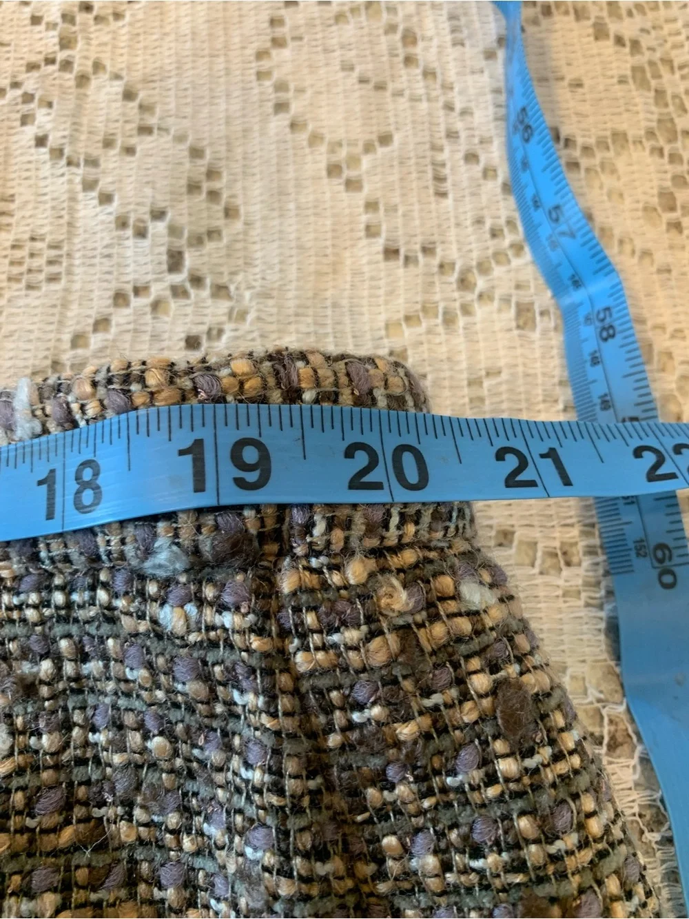 Michael De Gray suit set Brown Tweed Button-Front Jacket with Fur Cuff